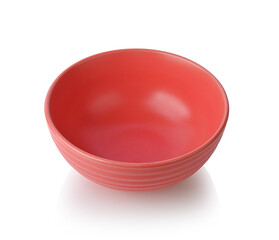 orange ceramic bowl , Serrated Bowl isolated on white background.,