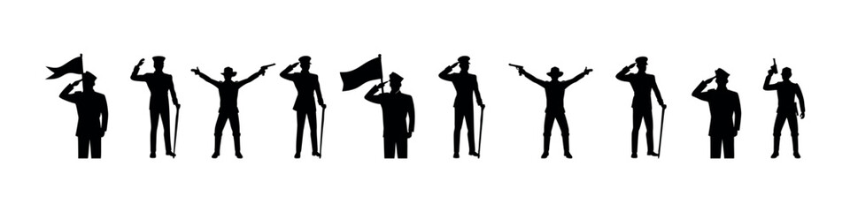 Happy Independence Day Army Vector – Patriotic Military Silhouette Clipart Design Set