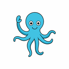 funny blue octopus
