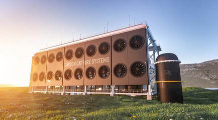 industrial carbon capture technology facility to reduce the CO2 in the atmosphere