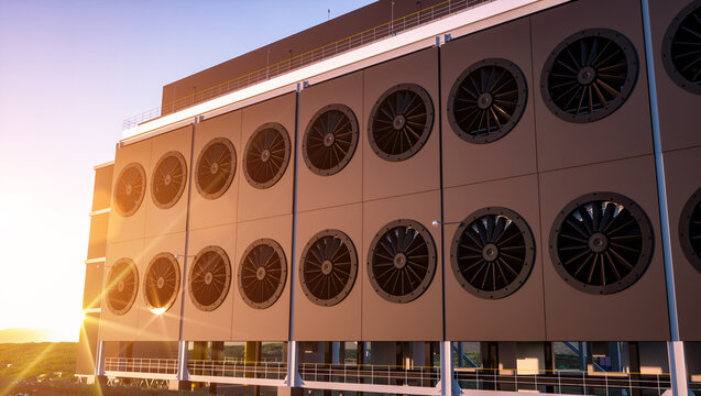 industrial carbon capture technology facility to reduce the CO2 in the atmosphere