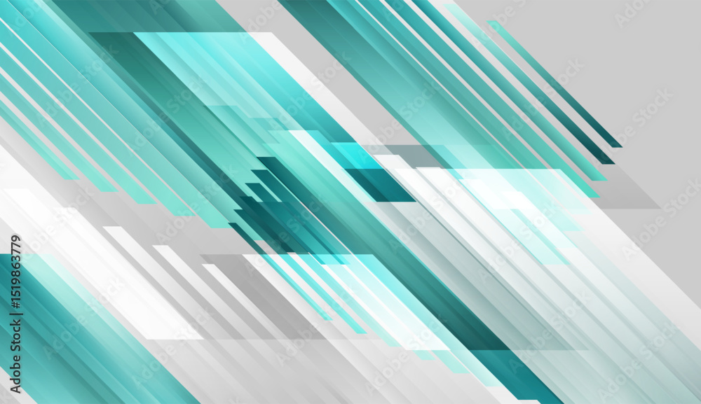 Aufkleber blue and white geometric stripes abstract minimal tech background. concept vector design
