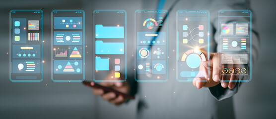 UX UI, Mobile app user interface designs, digital software, mobile app development concept....