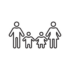family icon. contains father, mother, daughter, son