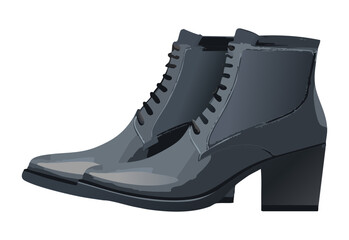 Classic Pair of Dark Grey Lace-Up Boots