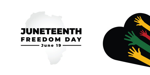 Obraz premium Juneteenth Freedom Day Background design. Poster or banner with Juneteenth and copy space. 19 June. Vector Illustration