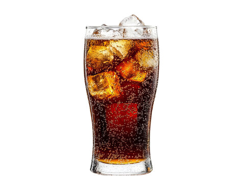 glass of cola with ice