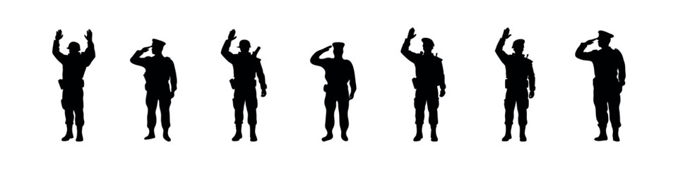 Happy Independence Day Army Vector – Patriotic Military Silhouette Clipart Design Set