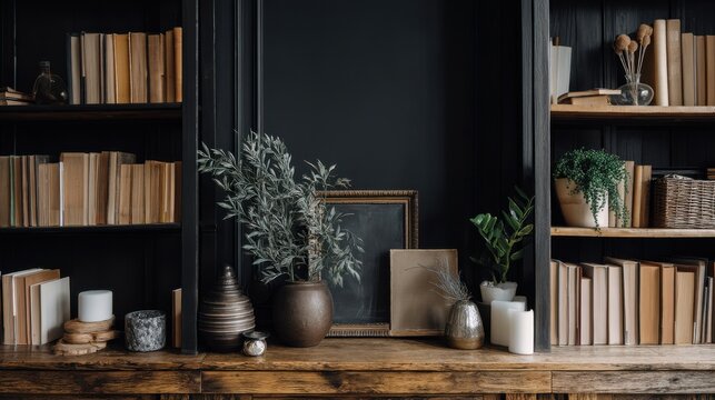 Minimalist Home Office Background With Greenery And Modern Decor For Online Meetings