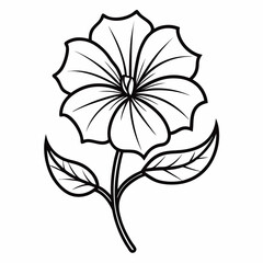 Petunia outline icon on white background