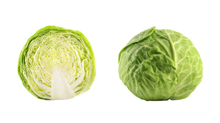 Fototapeta premium a cabbage and a cabbage head on a white background