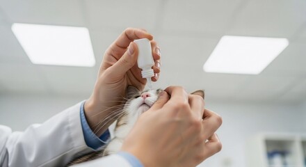 Veterinary Care: Administering Eye Drops to a Cat