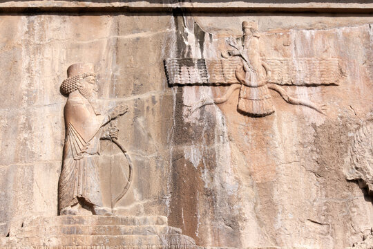 The zoroastrian symbol in the Naqsh-e Rostam necropolis near Persepolis, Iran
