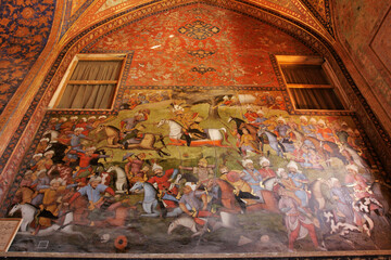 Fresco in Chehel Sotun palace, Isfahan, Iran