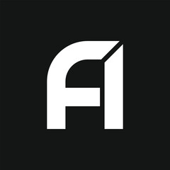 letter Fa or Af unique simple monogram logo