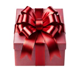 Luxurious Red Gift Box with a Big Satin Bow Perfect for Holidays and Special Occasions