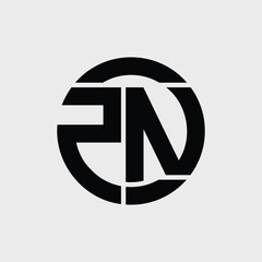 letter Zn or Nz round shape abstract logo