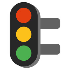 Traffic Light Illustration, Clipart of Red Yellow Green Signal, Isolated on White Background