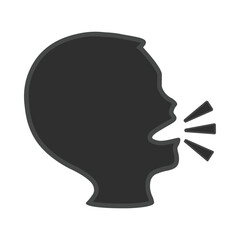 Speaking Person Silhouette Illustration, Communication Clipart, Isolated on White Background