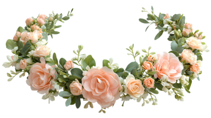 Flower wreath on transparent background. floral crown