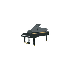 Grand piano illustration vector graphic classical musical instrument flat design style
