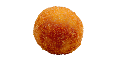 a fried donut with a bite taken out of it