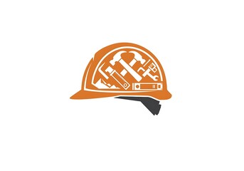 Construction Hard Hat Icon: Safety Gear, Tools, Building, Industry Symbol