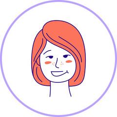 Hand drawn doodle face. Simple avatar portrait for social media, apps, icons, website