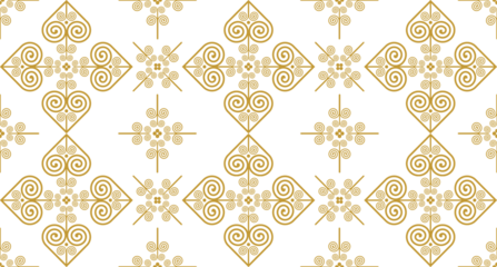 Seamless golden Hmong pattern