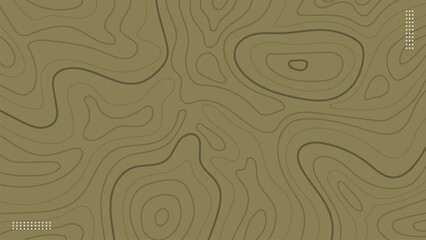 Abstract topographic contours gold line art on brown background