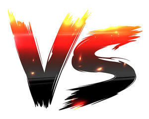 Fiery versus logo design graphic isolated on transparent background