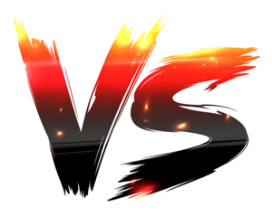 Fiery versus logo design graphic isolated on transparent background