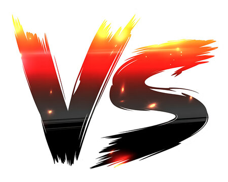 Fiery versus logo design graphic isolated on transparent background