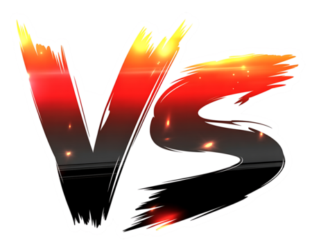 Fiery versus logo design graphic isolated on transparent background