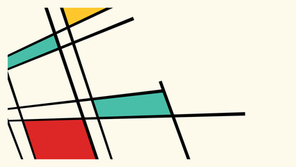 Geometric Yellow, Red, White, Blue, Black Design Bauhaus style.Background illustration