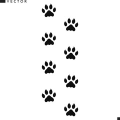 Wild animal paw prints. Sumatran tiger paw prints vector illustration 