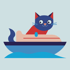 Vector art illustration of a cat on a spirit board