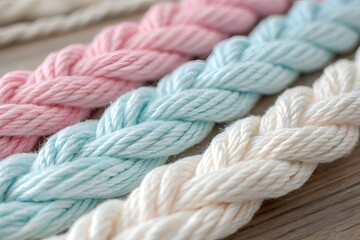 Soft Pastel Braided Yarn Knitting and Crochet Supplies