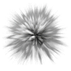 Dynamic gray explosion with soft textures radiates outward, creating burst effect that conveys energy and movement. This digital chalk burst clipart showcases unique visual impact