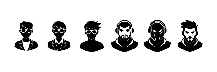 Silhouette Avatar Profile Icons – Vector Illustration White Background