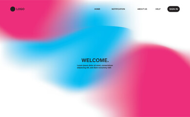 Sleek and futuristic landing page design with abstract wave patterns and trendy gradient mesh. Features include navigation menu, bold typography, and glowing color transitions. 