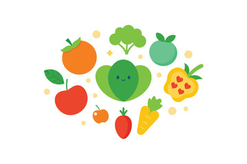 Healthy vegan food doodles with plant based meal sketches vector art illustration