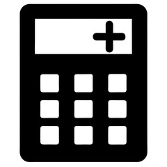 Obraz premium Simple black and white calculator silhouette vector illustration