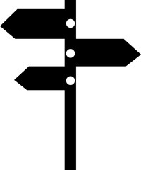 Signpost street Icon Design in different Styles with Editable Stroke. , Solid, Flat Line, and Duotone Line. Suitable for Web Page, Direction Indicator. Travel Destination on transparent background