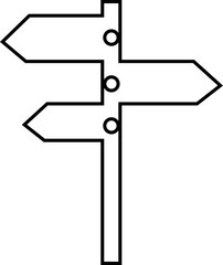 Signpost street Icon Design in different Styles with Editable Stroke. , Solid, Flat Line, and Duotone Line. Suitable for Web Page, Direction Indicator. Travel Destination on transparent background