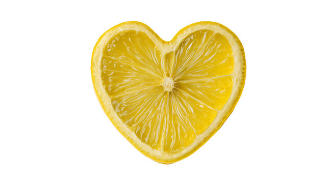 a lemon slice in the shape of a heart