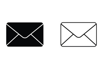 Envelope icon set vector illustration email symbol message graphic element communication design simple style