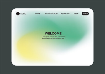 Sleek and futuristic landing page design with abstract wave patterns and trendy gradient mesh. Features include navigation menu, bold typography, and glowing color transitions. 