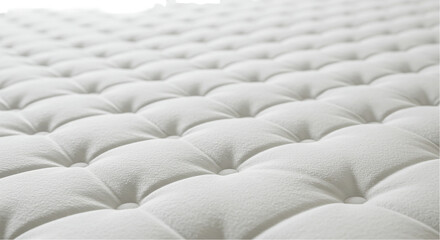 Experience restful nights with a plush quilted mattress inviting comfort and gentle support on transparent background