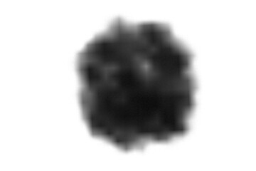 Blurry round black ink stain with soft edges on transparent background, abstract watercolor blot design for overlays, digital art, or creative textures in monochrome themes
